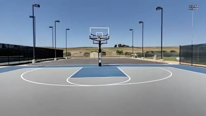 cemented basketball court